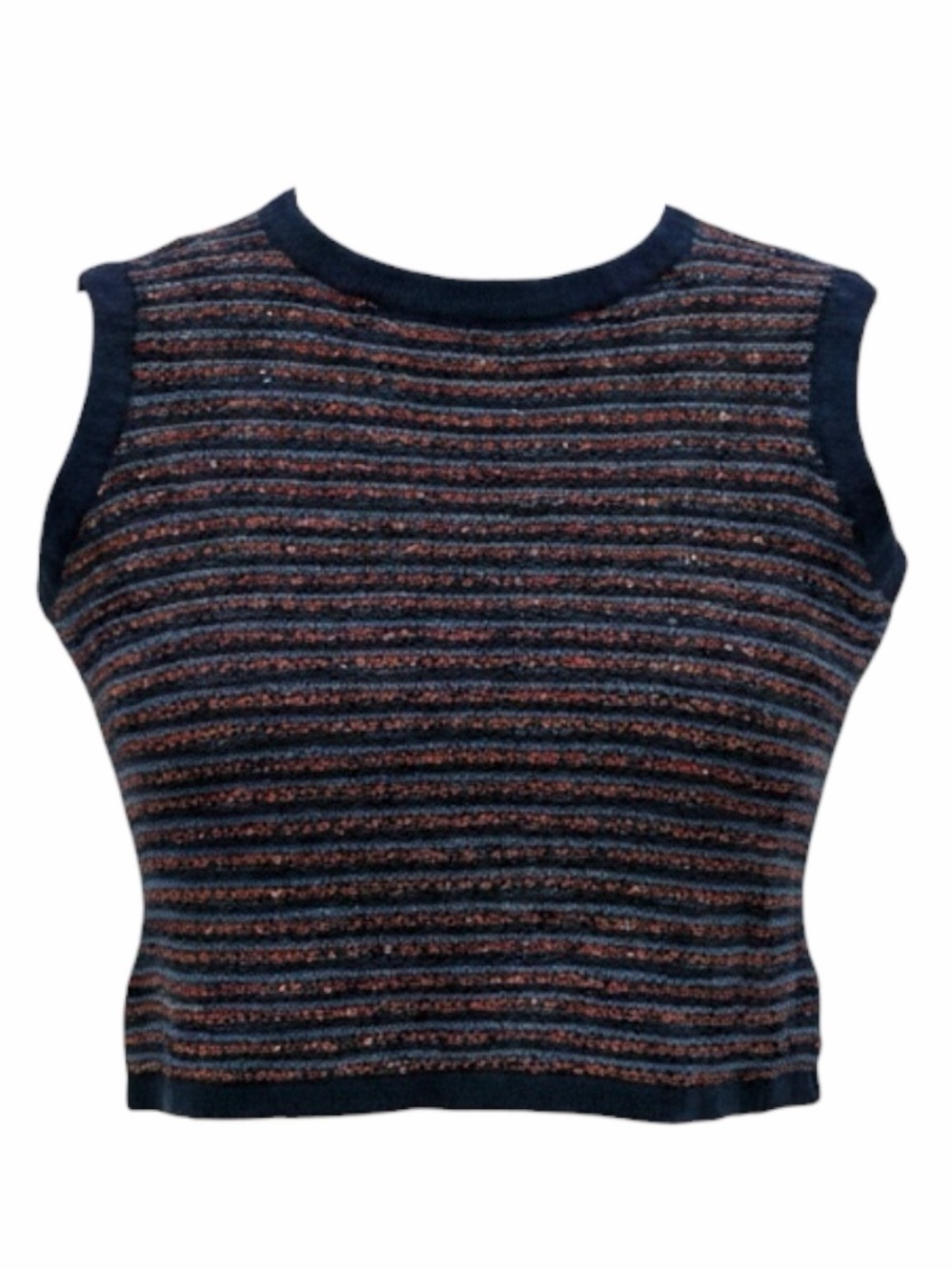 Vintage St. John Sport Striped Knit Crop Top